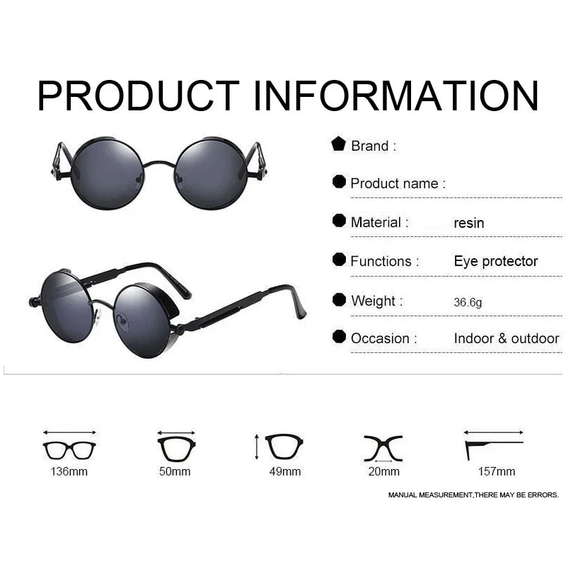 Round Sunglasses Man Gothic