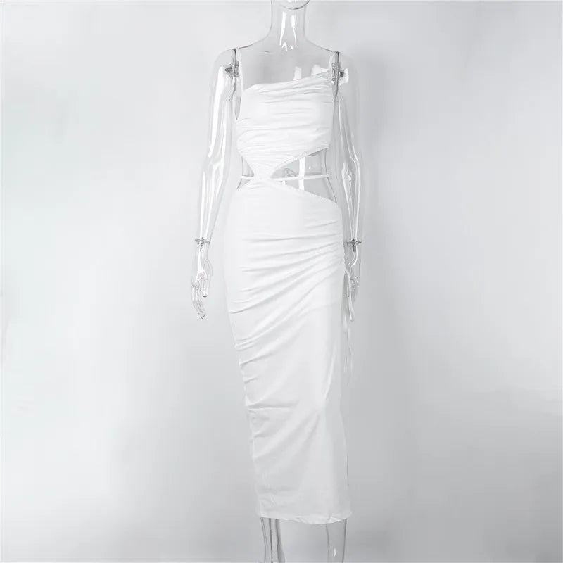 White Sleeveless Backless Sexy Dresses Casual